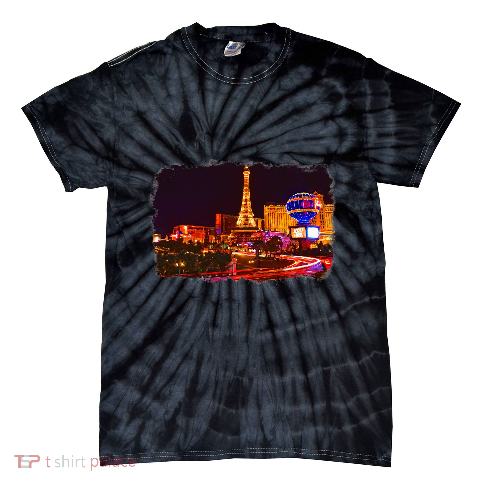 Las Vegas Usa Splash Watercolor Paris Tie-Dye T-Shirt
