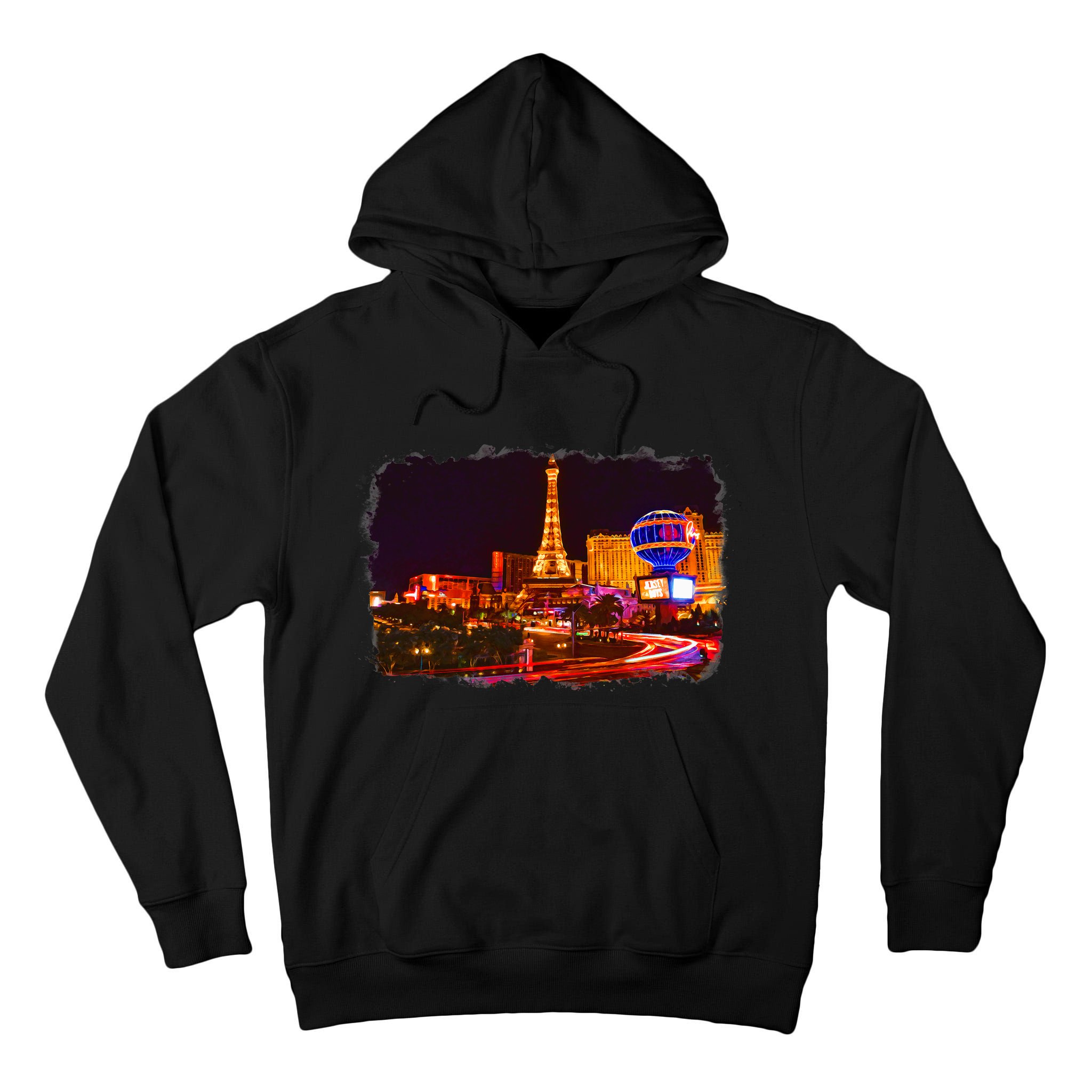 Las Vegas Usa Splash Watercolor Paris Tall Hoodie