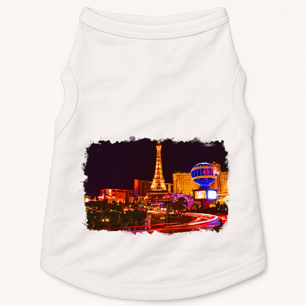 Las Vegas Usa Splash Watercolor Paris Doggie Tank