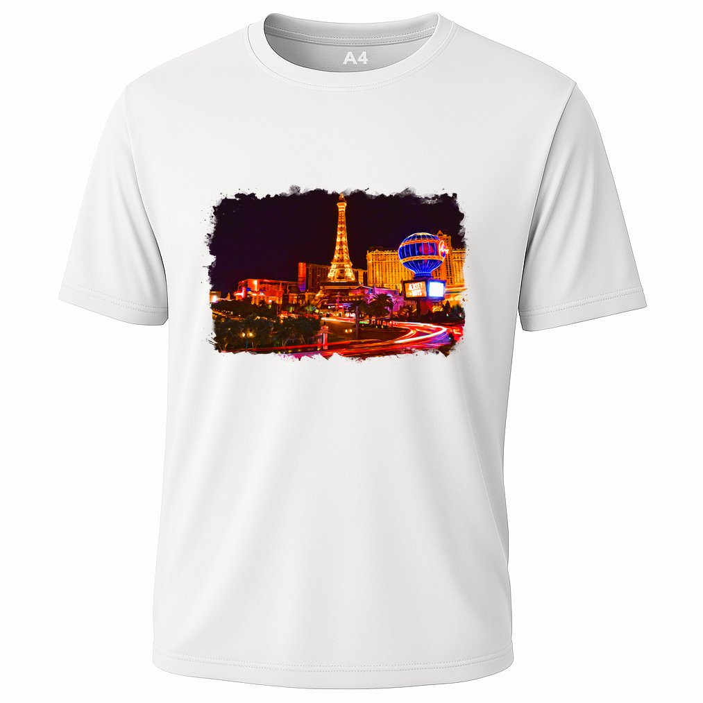 Las Vegas Usa Splash Watercolor Paris Cooling Performance Crew T-Shirt