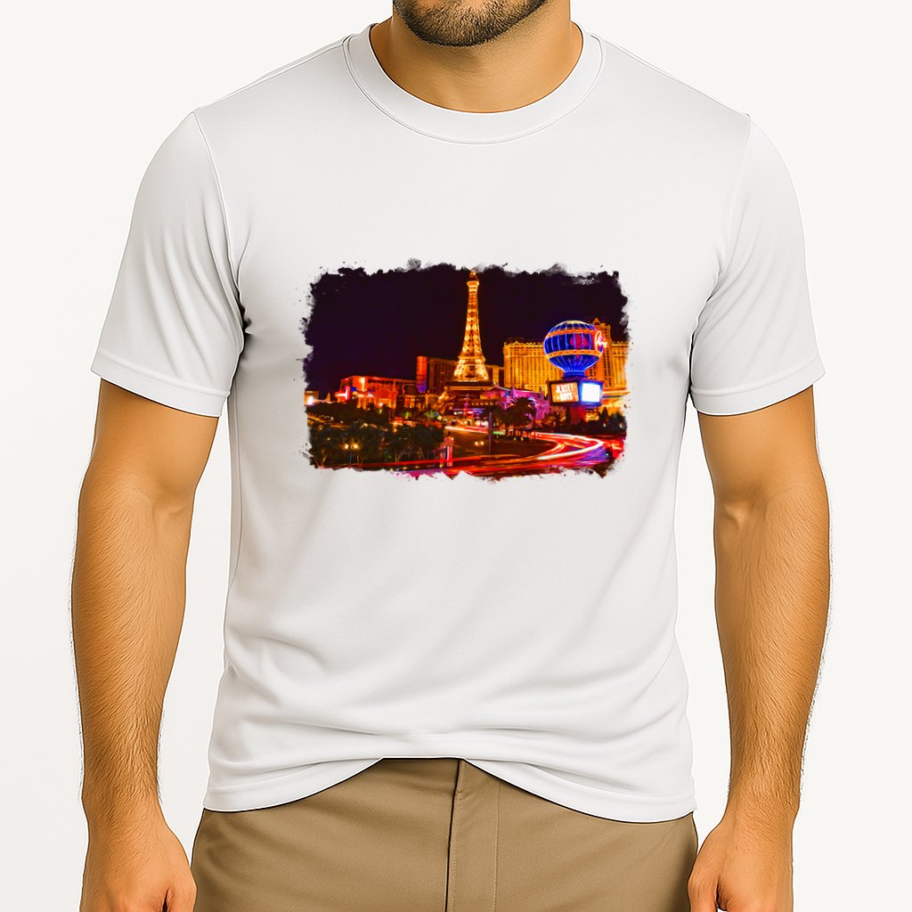 Las Vegas Usa Splash Watercolor Paris Cooling Performance Crew T-Shirt
