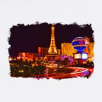 Las Vegas Usa Splash Watercolor Paris Cooling Performance Crew T-Shirt