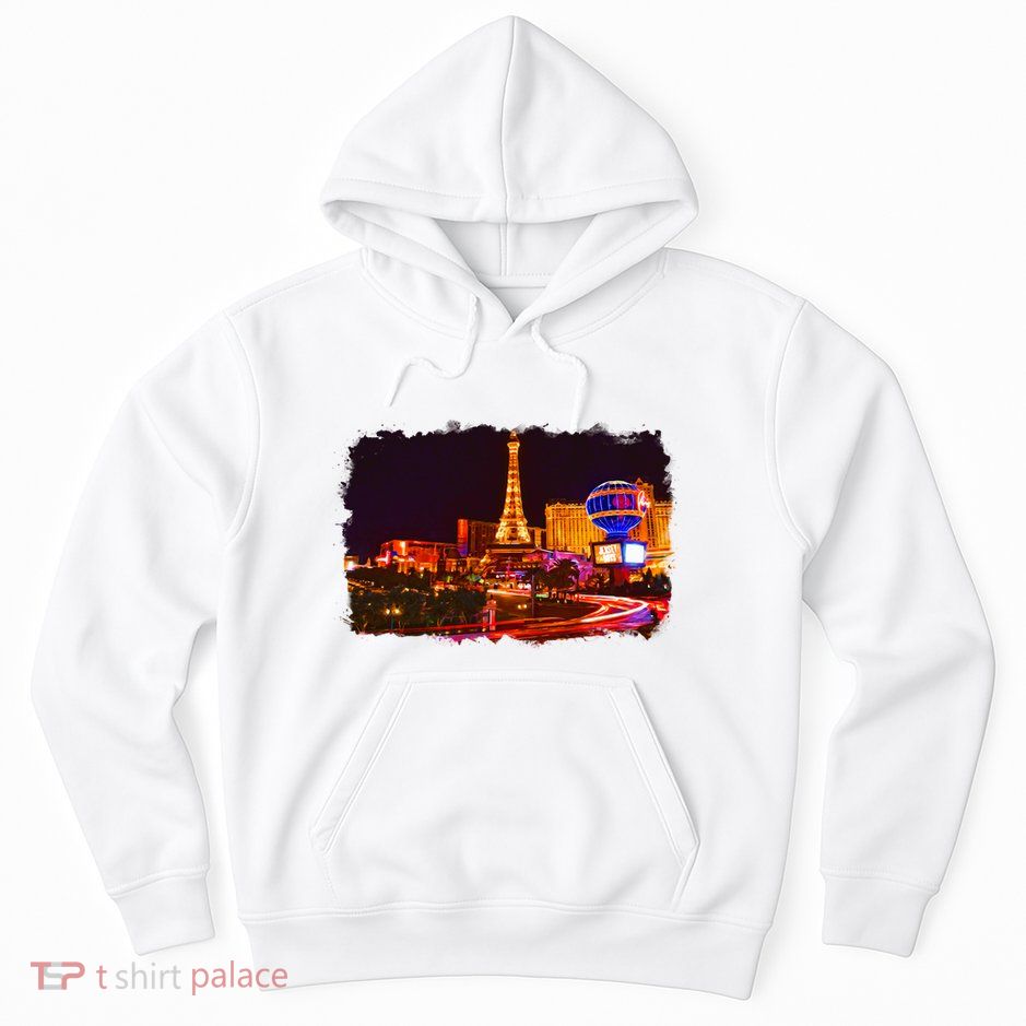 Las Vegas Usa Splash Watercolor Paris Hoodie