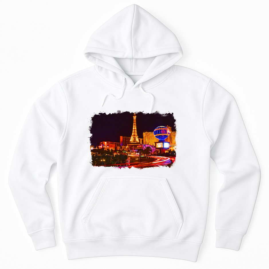Las Vegas Usa Splash Watercolor Paris Hoodie