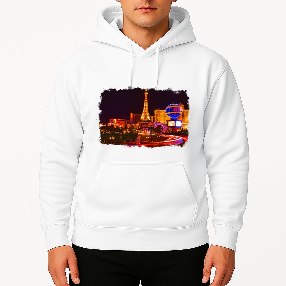 Las Vegas Usa Splash Watercolor Paris Hoodie