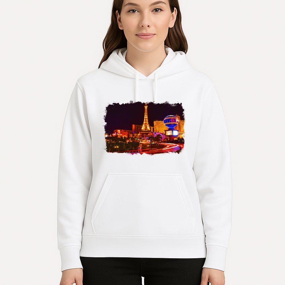 Las Vegas Usa Splash Watercolor Paris Hoodie