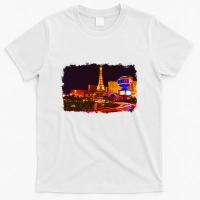 Las Vegas Usa Splash Watercolor Paris T-Shirt