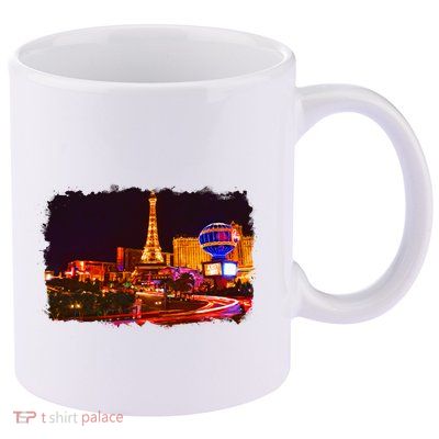 Las Vegas Usa Splash Watercolor Paris 11oz C Handle Ceramic Mug