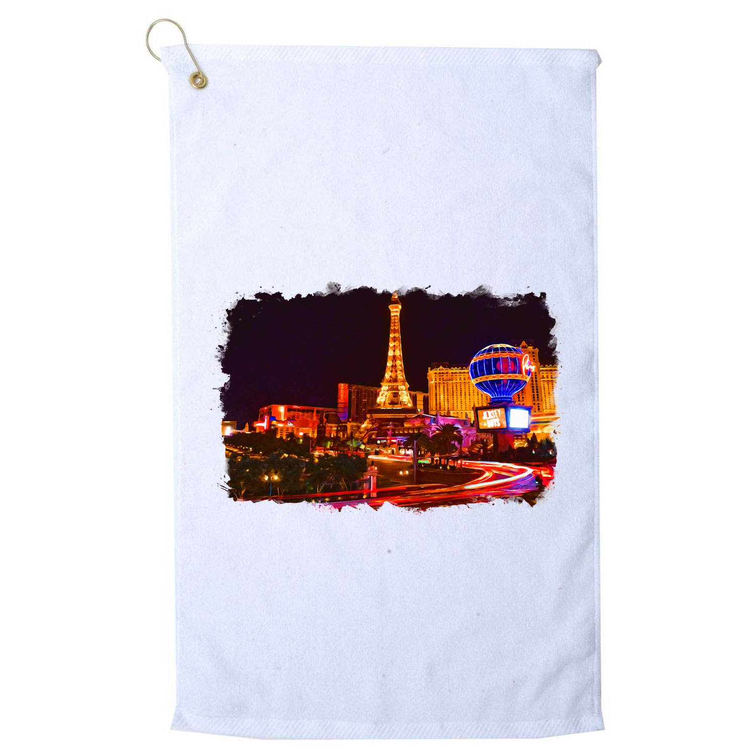 Las Vegas Usa Splash Watercolor Paris Golf Towel