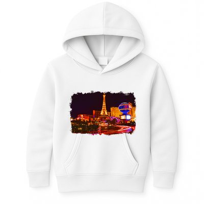 Las Vegas Usa Splash Watercolor Paris Kids Hoodie