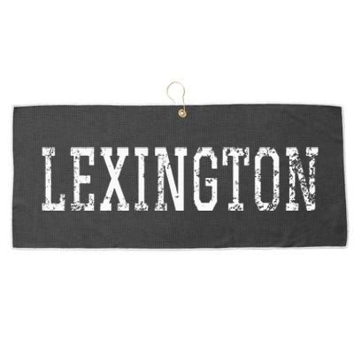 Lexington Vintage White Text Apparel Large Microfiber Waffle Golf Towel