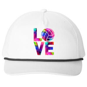 Love Volleyball Watercolor Team Tournat Retro Vibe Cool Gift Snapback Five-Panel Rope Hat