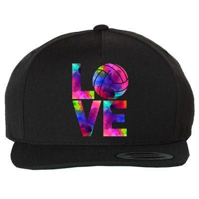 Love Volleyball Watercolor Team Tournat Retro Vibe Cool Gift Wool Snapback Cap