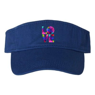 Love Volleyball Watercolor Team Tournat Retro Vibe Cool Gift Valucap Bio-Washed Visor