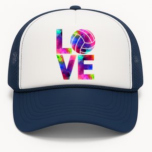 Love Volleyball Watercolor Team Tournat Retro Vibe Cool Gift Trucker Hat