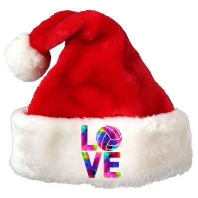 Love Volleyball Watercolor Team Tournat Retro Vibe Cool Gift Premium Christmas Santa Hat