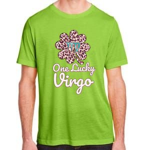 Lucky Virgo Zodiac Sign With Leopard Pattern Shamrock Gift Adult ChromaSoft Performance T-Shirt