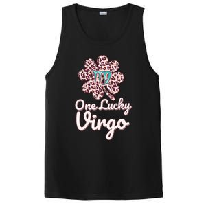 Lucky Virgo Zodiac Sign With Leopard Pattern Shamrock Gift PosiCharge Competitor Tank