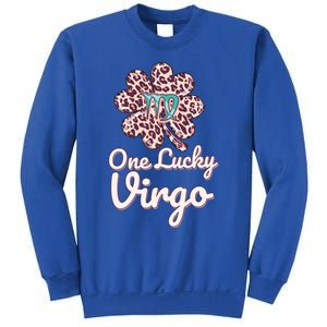 Lucky Virgo Zodiac Sign With Leopard Pattern Shamrock Gift Sweatshirt