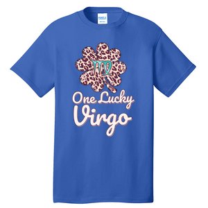 Lucky Virgo Zodiac Sign With Leopard Pattern Shamrock Gift Tall T-Shirt