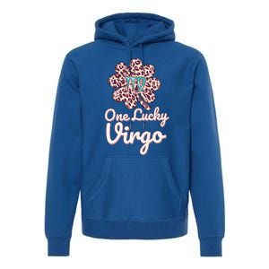 Lucky Virgo Zodiac Sign With Leopard Pattern Shamrock Gift Premium Hoodie