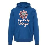 Lucky Virgo Zodiac Sign With Leopard Pattern Shamrock Gift Premium Hoodie