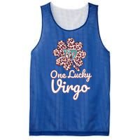 Lucky Virgo Zodiac Sign With Leopard Pattern Shamrock Gift Mesh Reversible Basketball Jersey Tank