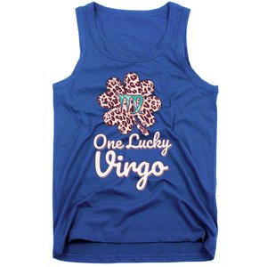 Lucky Virgo Zodiac Sign With Leopard Pattern Shamrock Gift Tank Top