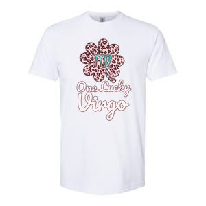 Lucky Virgo Zodiac Sign With Leopard Pattern Shamrock Gift Softstyle CVC T-Shirt