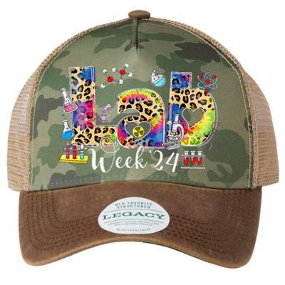 Lab Week 2024 Laboratory Tech Leopard Medical Technician Legacy Tie Dye Trucker Hat