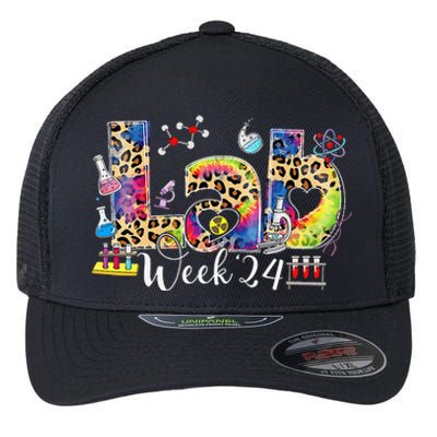 Lab Week 2024 Laboratory Tech Leopard Medical Technician Flexfit Unipanel Trucker Cap