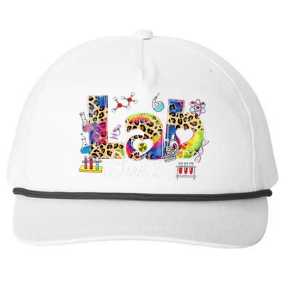 Lab Week 2024 Laboratory Tech Leopard Medical Technician Snapback Five-Panel Rope Hat