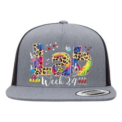 Lab Week 2024 Laboratory Tech Leopard Medical Technician Flat Bill Trucker Hat