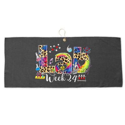 Lab Week 2024 Laboratory Tech Leopard Medical Technician Large Microfiber Waffle Golf Towel