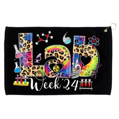 Lab Week 2024 Laboratory Tech Leopard Medical Technician Grommeted Golf Towel