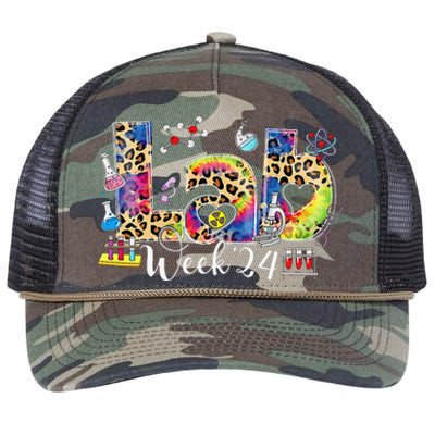 Lab Week 2024 Laboratory Tech Leopard Medical Technician Retro Rope Trucker Hat Cap