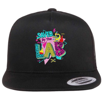 Lab Week 2025 Saved By The Lab Retro Medical Laboratory Tech Flat Bill Trucker Hat