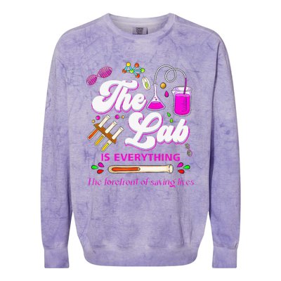 Lab Week 2024 The Lab Is Everything Medical Assistant Women Colorblast Crewneck Sweatshirt