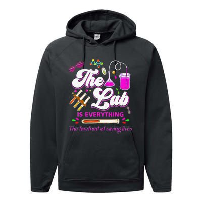 Lab Week 2024 The Lab Is Everything Medical Assistant Women Performance Fleece Hoodie