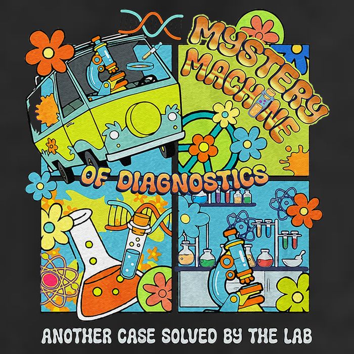 Lab Week 2025 Retro Mystery Machine of Diagnostics MLT MLS Knit Cap Winter Beanie