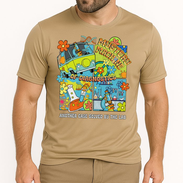 Lab Week 2025 Retro Mystery Machine of Diagnostics MLT MLS Cooling Performance Crew T-Shirt