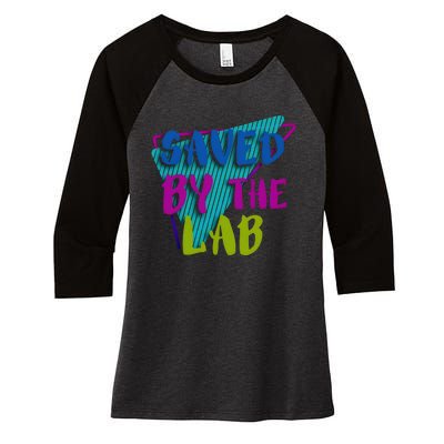 Lab Week 2024 Saved By The Lab Women's Tri-Blend 3/4-Sleeve Raglan Shirt