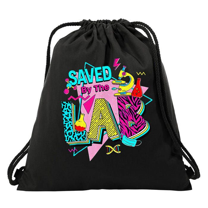 Lab Week 2025 Saved By The Lab Retro Medical Laboratory Drawstring Bag