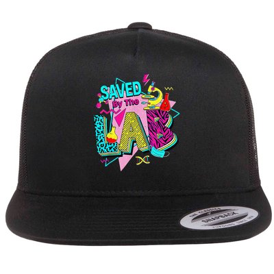 Lab Week 2025 Saved By The Lab Retro Medical Laboratory Flat Bill Trucker Hat