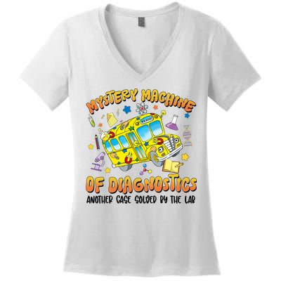 Lab Week 2025 Retro Mystery Machine Of Diagnostics  Women's V-Neck T-Shirt