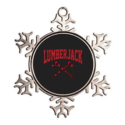 Lumberjack Woodworker Arborist Axe Flannel Metallic Star Ornament