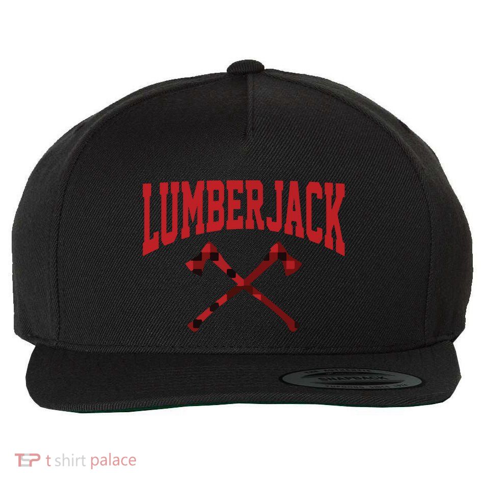 Lumberjack Woodworker Arborist Axe Flannel Wool Snapback Cap