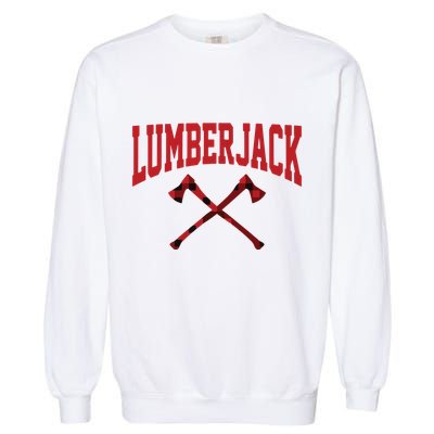 Lumberjack Woodworker Arborist Axe Flannel Garment-Dyed Sweatshirt