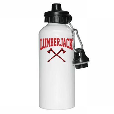 Lumberjack Woodworker Arborist Axe Flannel Aluminum Water Bottle 