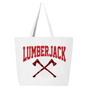 Lumberjack Woodworker Arborist Axe Flannel 25L Jumbo Tote